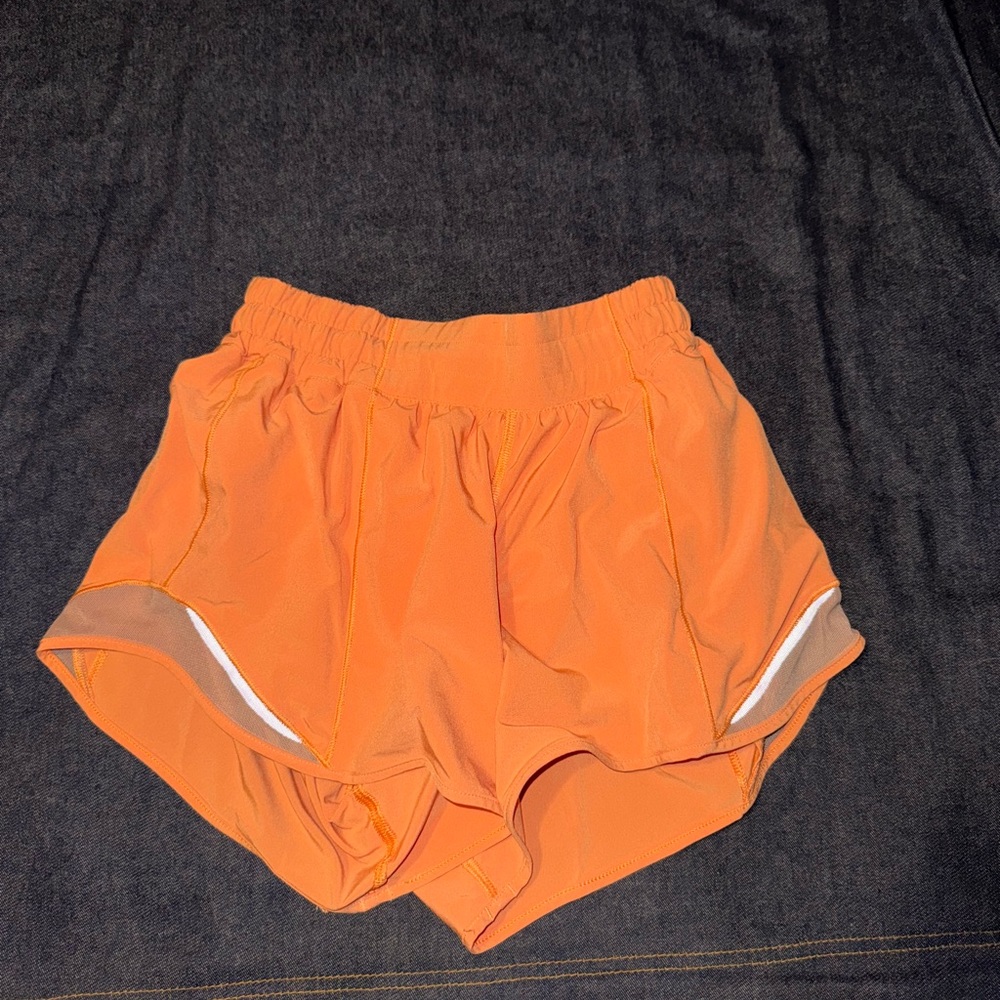 Lululemon Orange Hotty Hot Shorts